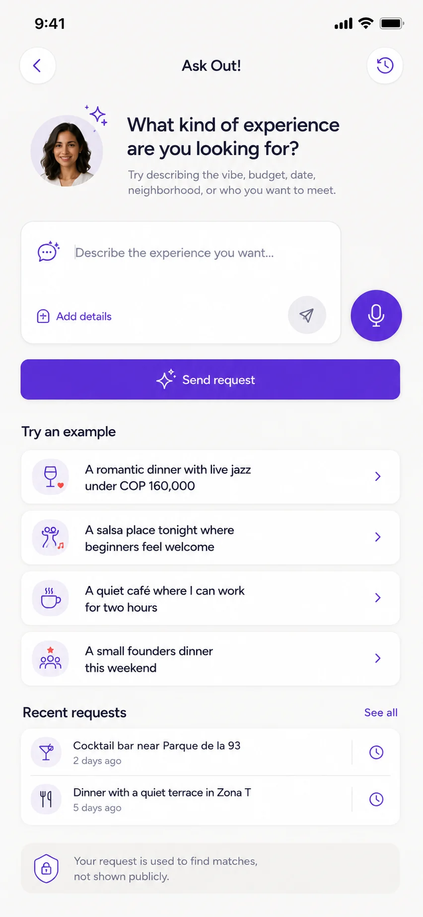 Out! app preview showing discovery, recommendations, and plan coordination